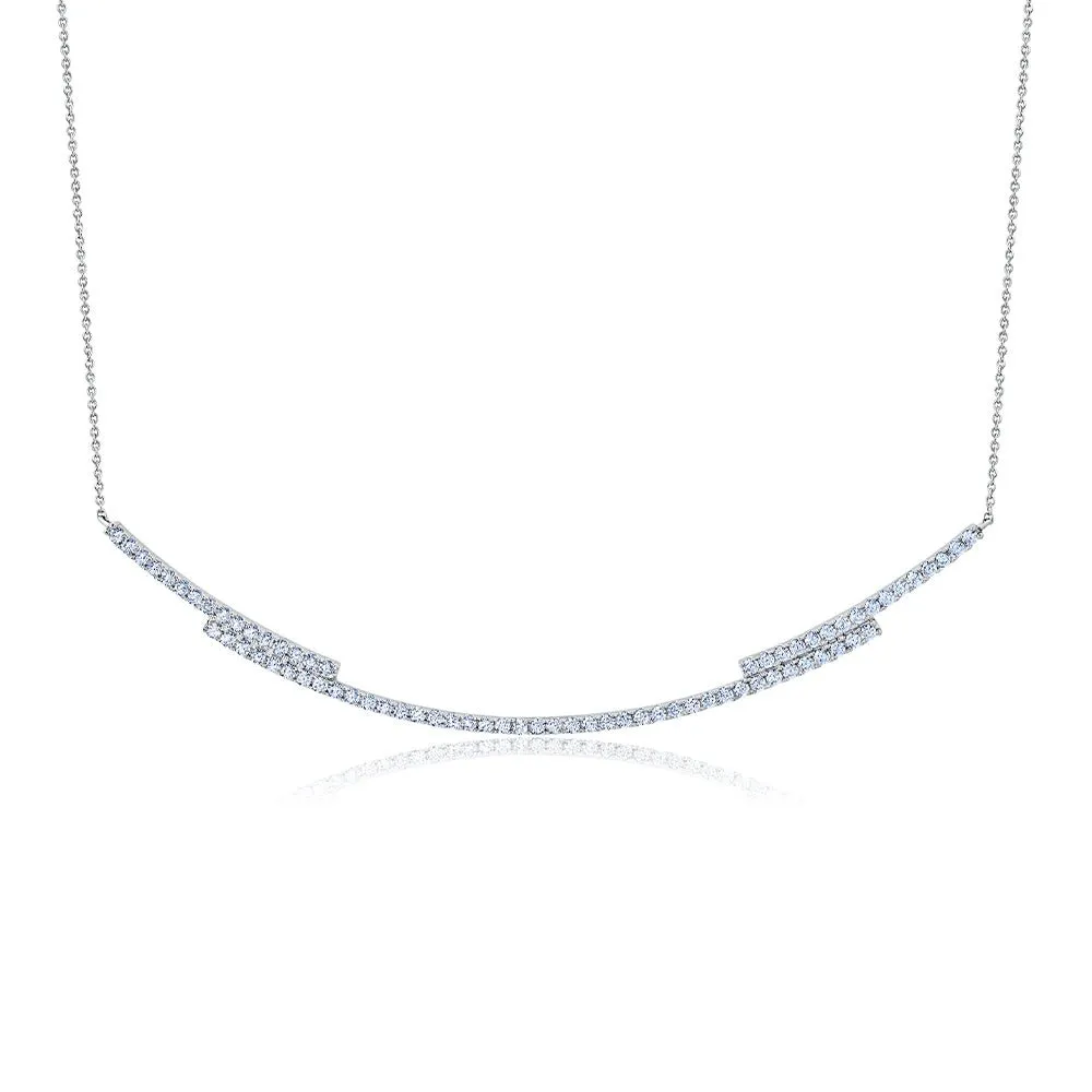 Clear Regal Round Cut 16'' Long Bar Necklace Sale