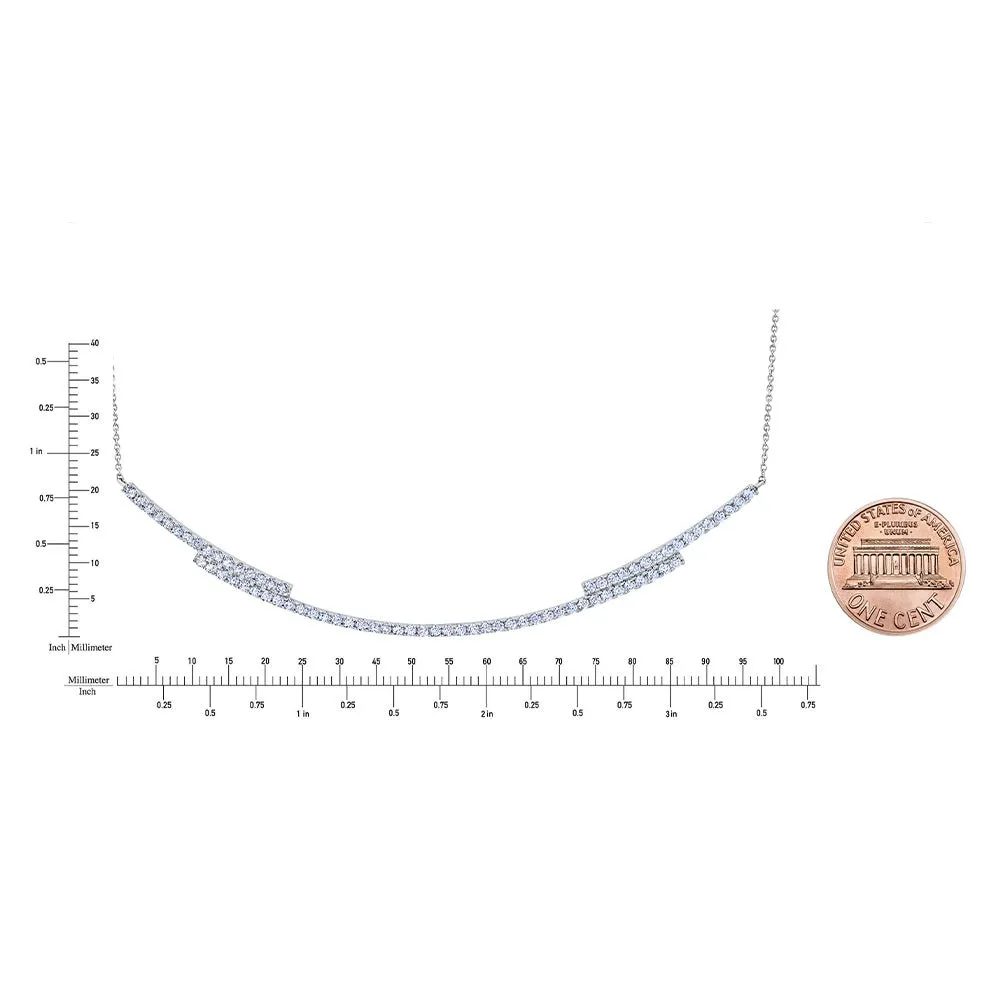 Clear Regal Round Cut 16'' Long Bar Necklace Sale