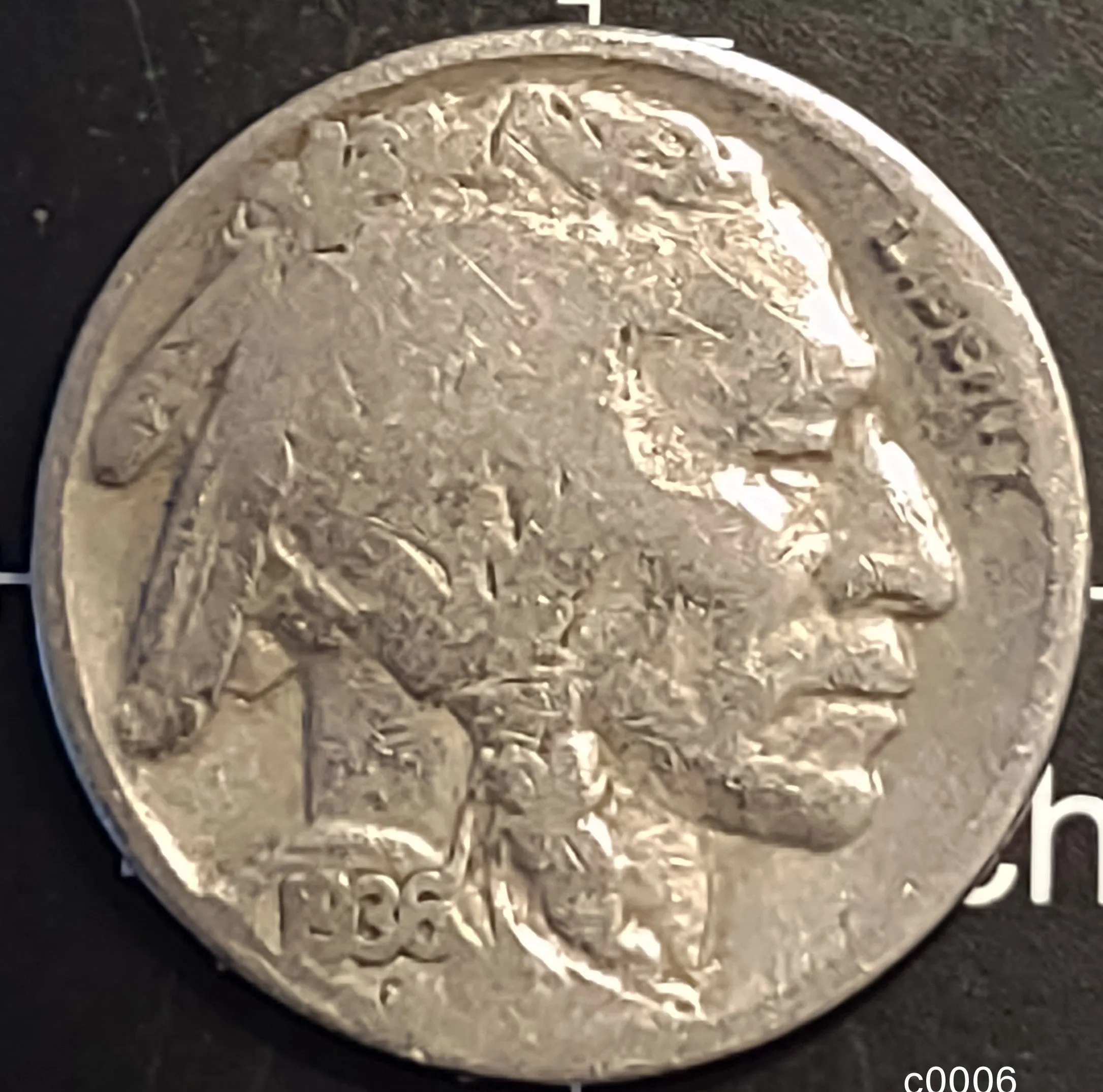 coin- 1936 buffalo nickel error DD double struck rare