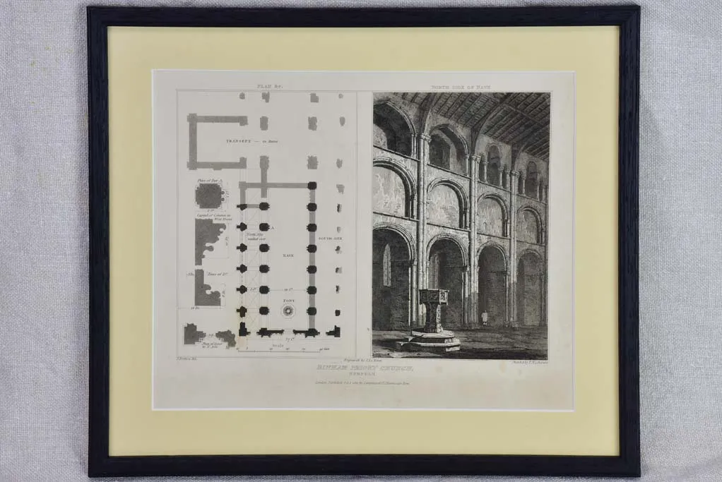 Collection of four English architectural engravings of cathedrals, churches and chapels 12¼ x  10¾""