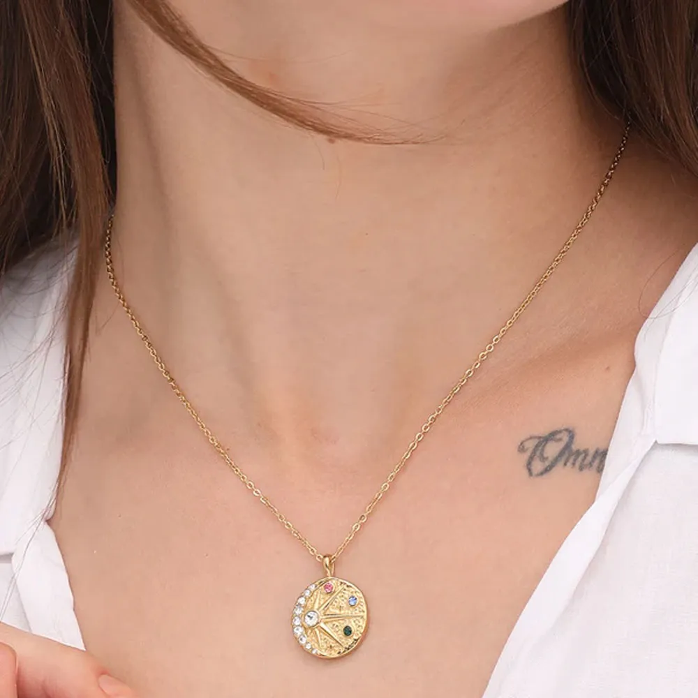 Colourful Mini Stones Round Necklace