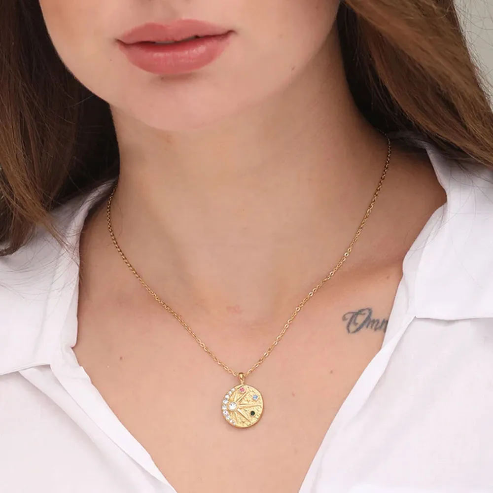 Colourful Mini Stones Round Necklace