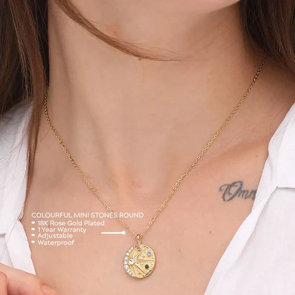 Colourful Mini Stones Round Necklace
