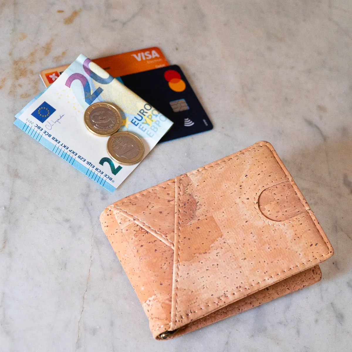 Cork Wallet Minimalist with Money Clip RFID Blocking Bifold  BAG-2276