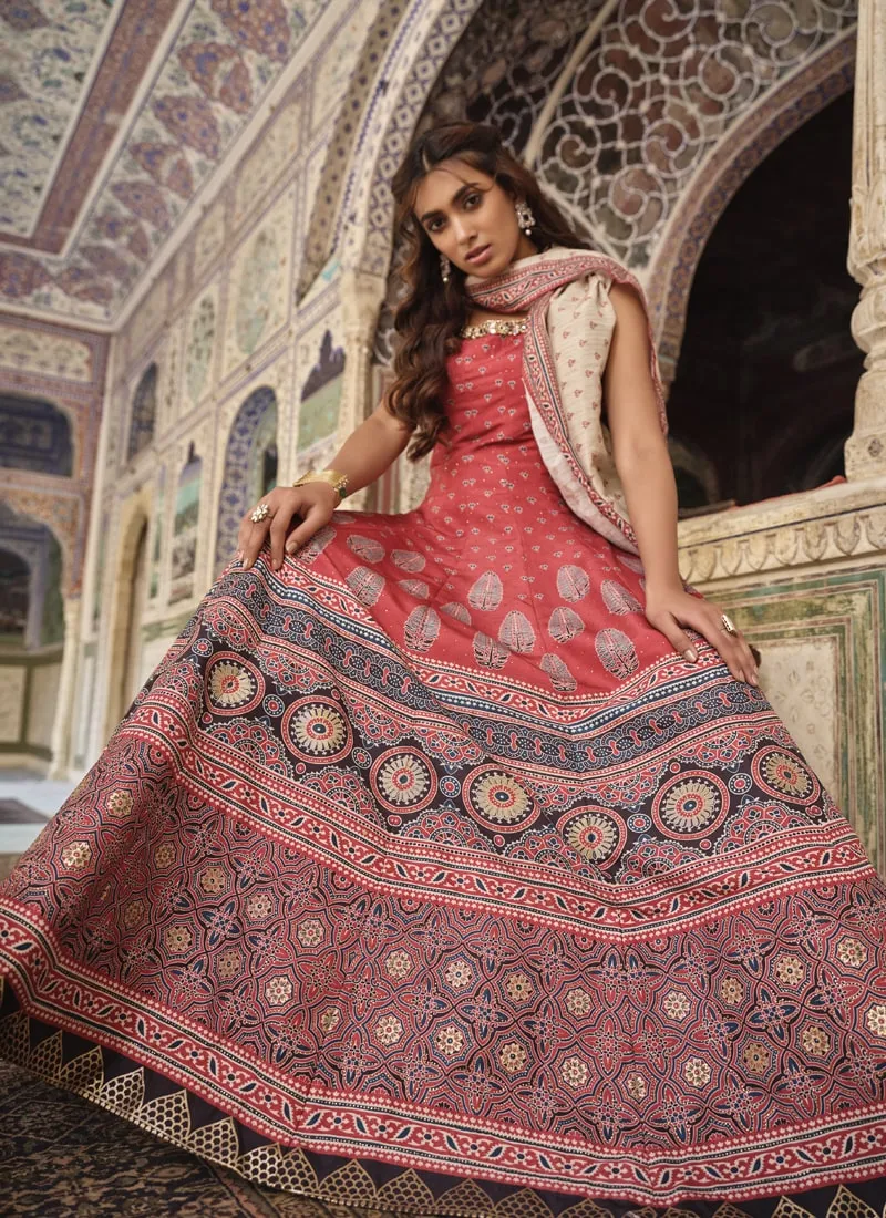 Crimson Red Exquisite Designer Festive Wear Gown