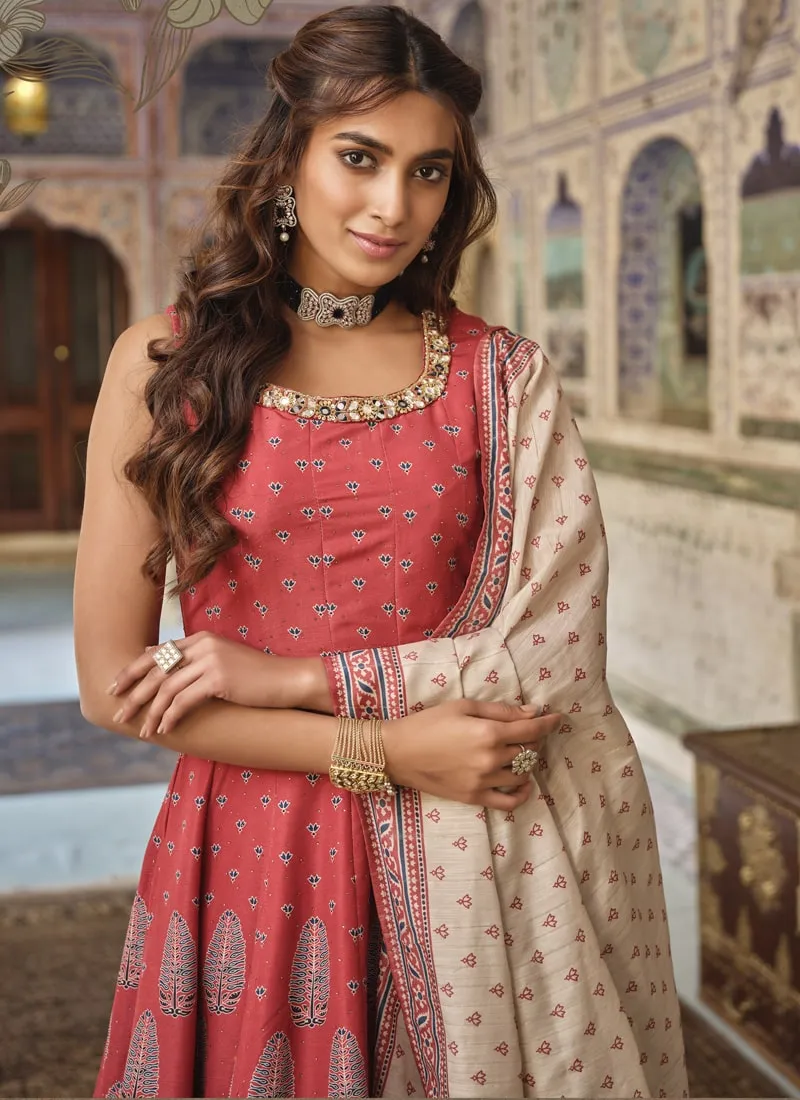 Crimson Red Exquisite Designer Festive Wear Gown