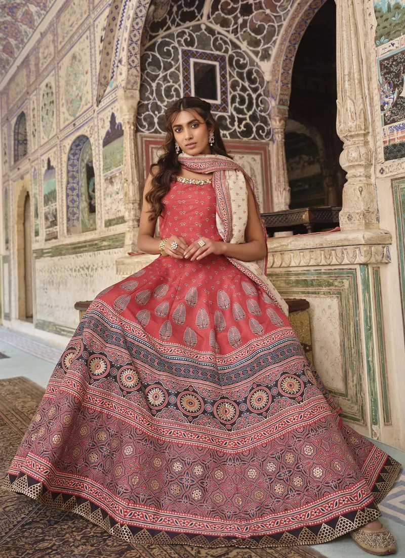 Crimson Red Exquisite Designer Festive Wear Gown