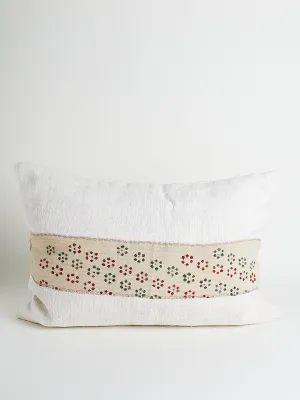Cushion with Small Flowers in Ecru