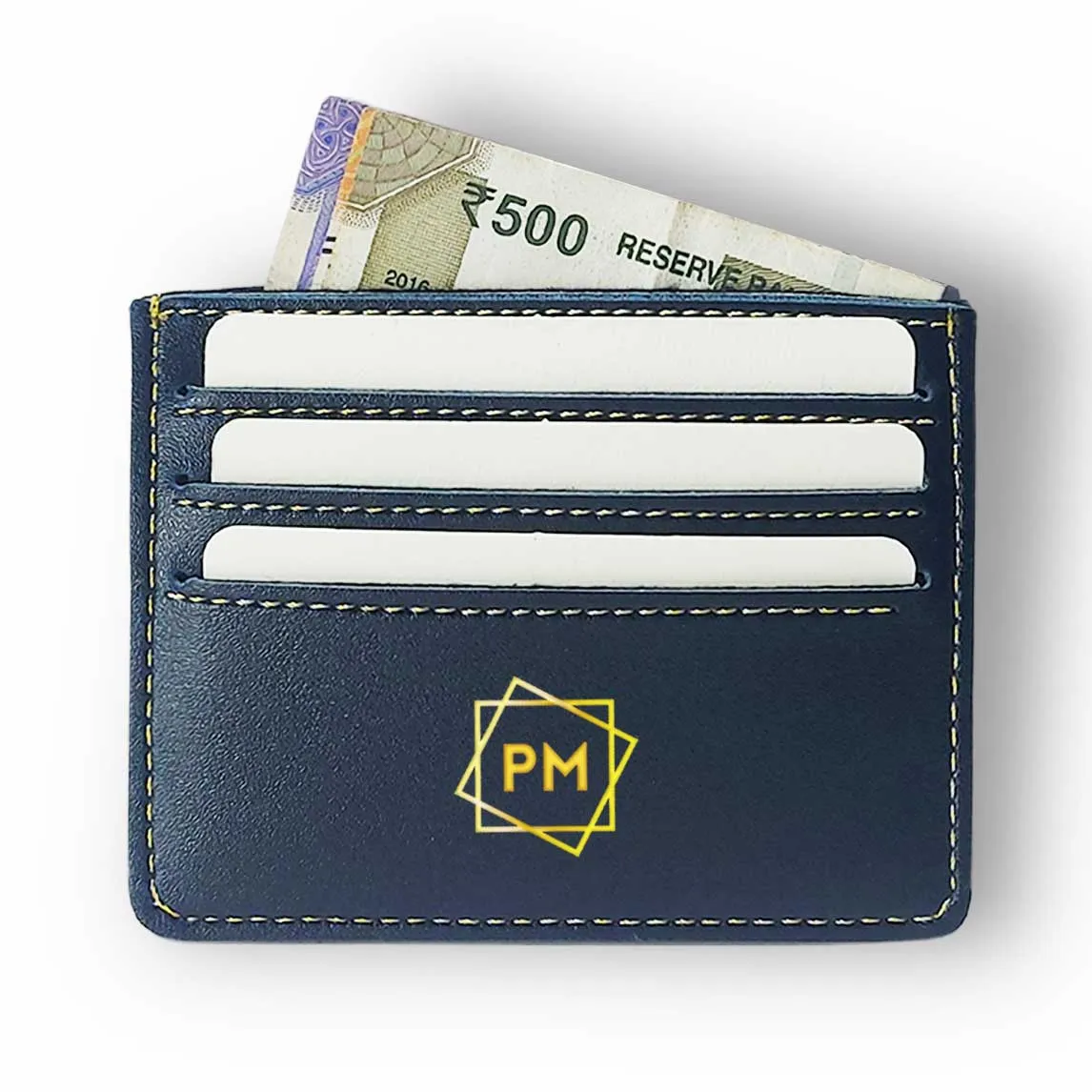 Customized Credit Card Organizer Wallet Holder for Men - Initials