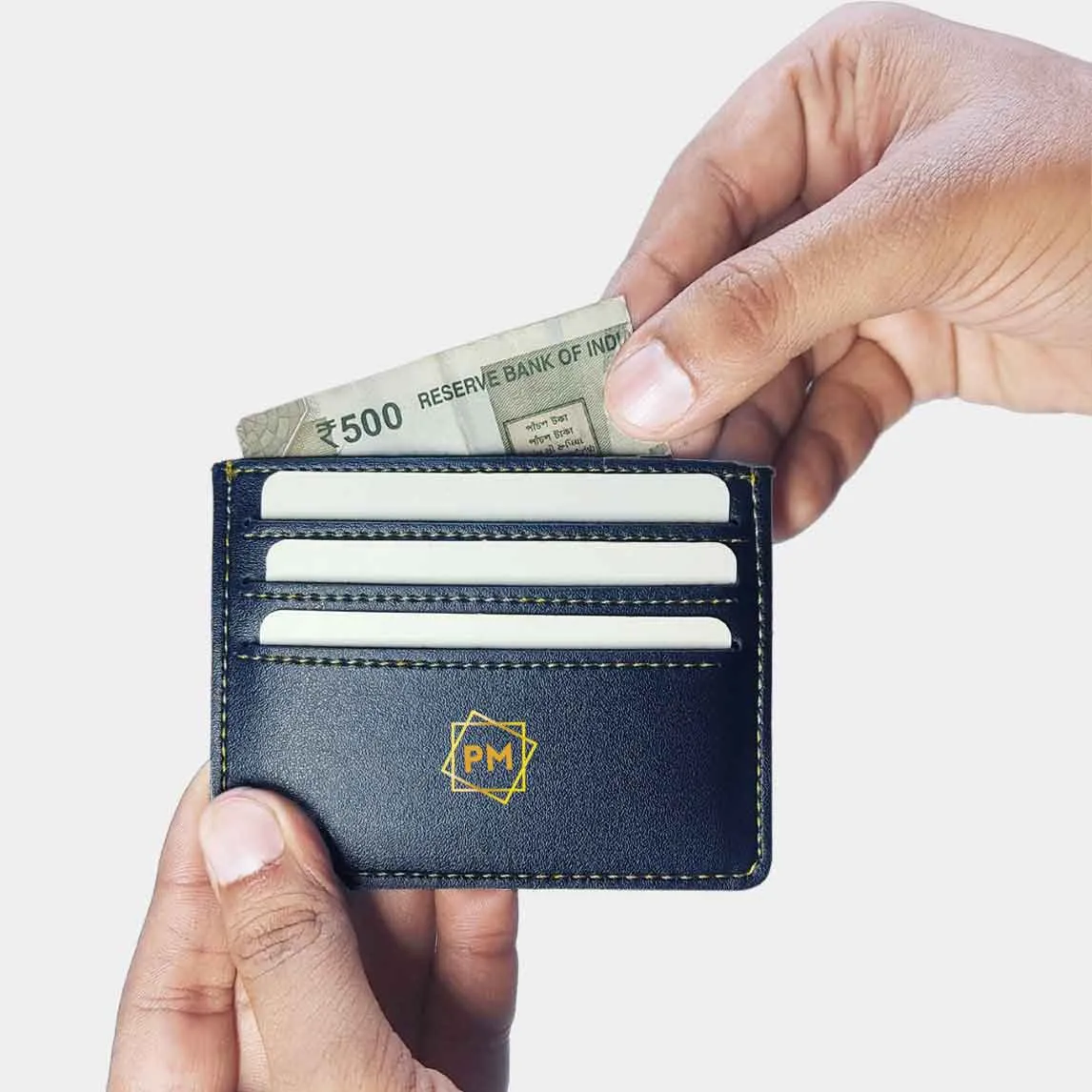 Customized Credit Card Organizer Wallet Holder for Men - Initials