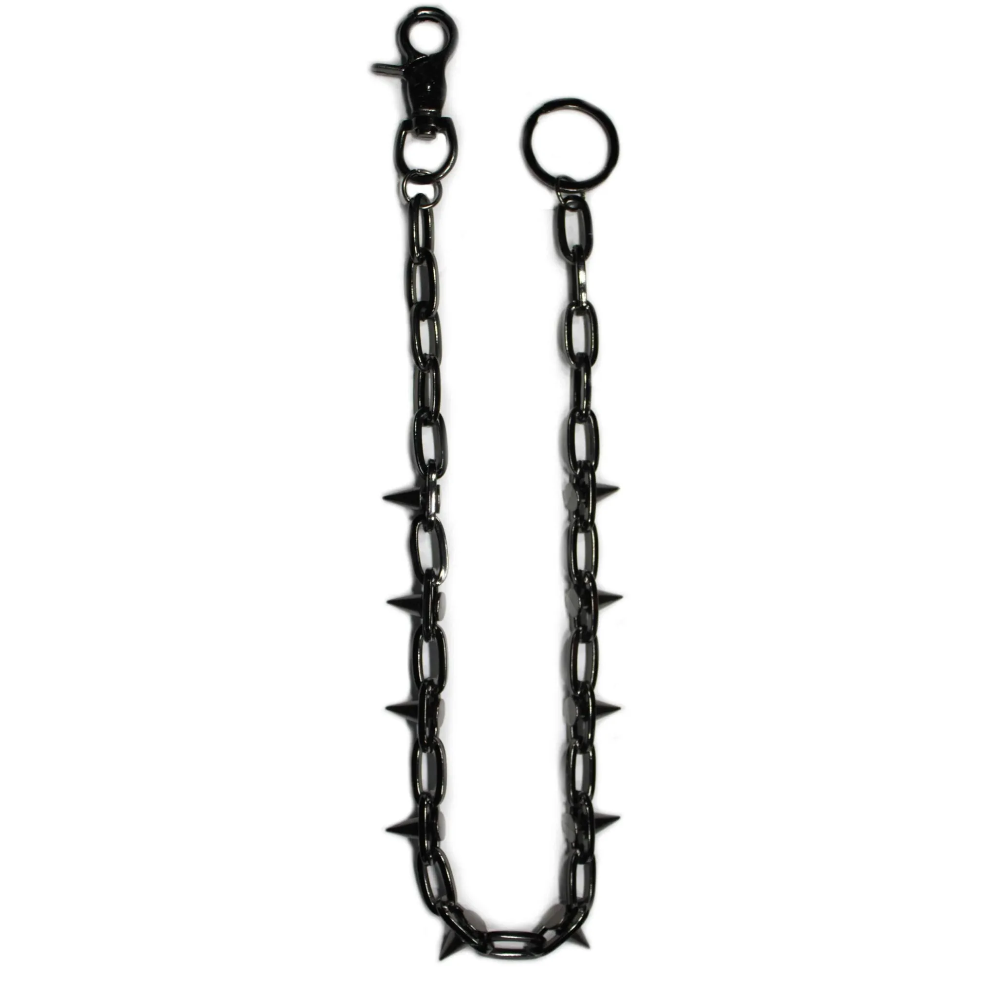 Dark Chrome Spiked Wallet Chain 24"