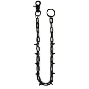 Dark Chrome Spiked Wallet Chain 24"