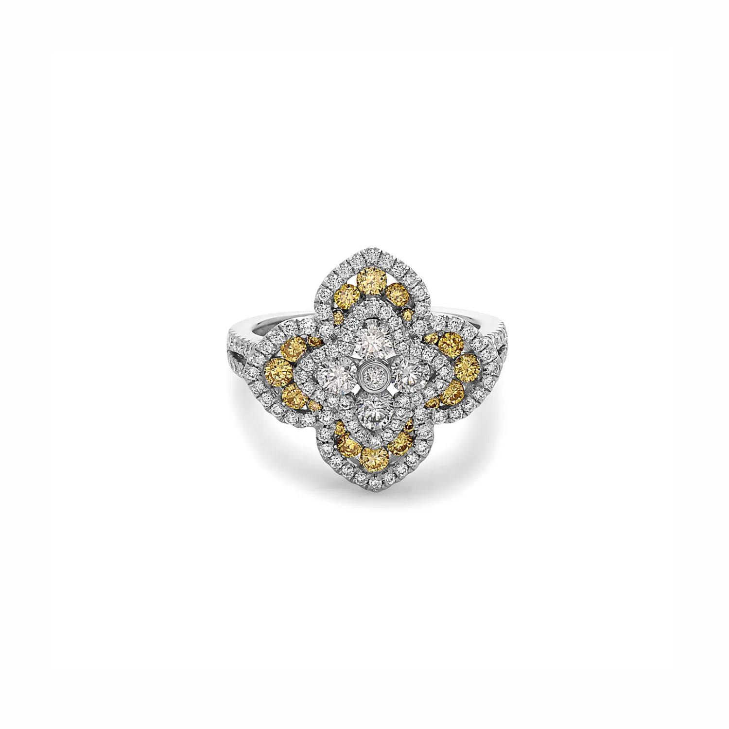 Diamond Regal Flower Ring