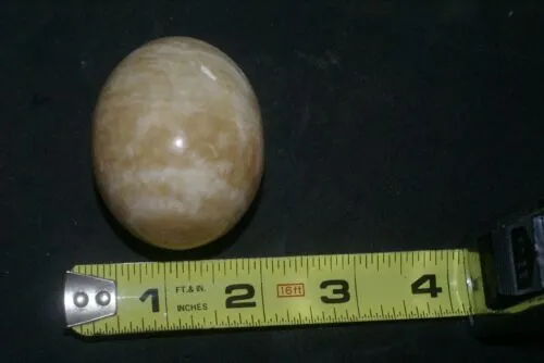 done 2 Hand Carved & Polished Stalagmitic Alabaster Calcite Eggs Hard Stone EXQUISITE