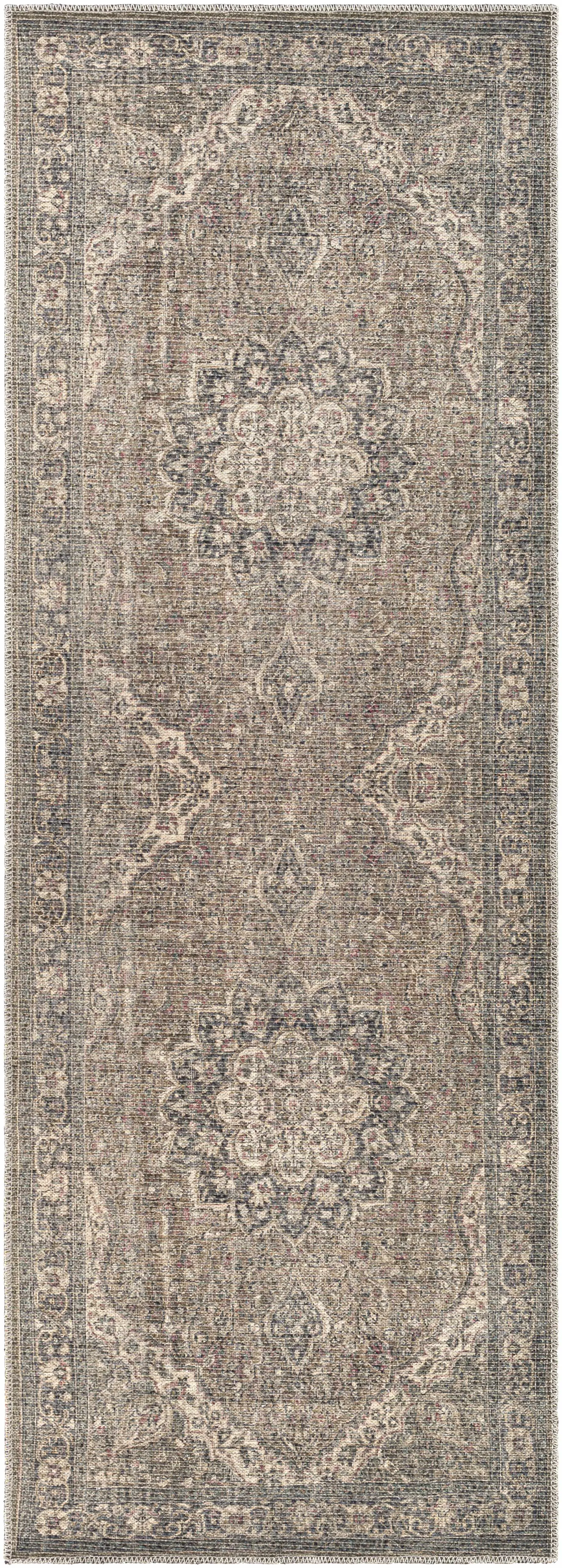 Dusty Sage Greenpoint Medallion Washable Area Rug