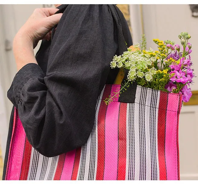 Eco Woven Market Shopping Bag in Neyron, Guardsman and Pearl