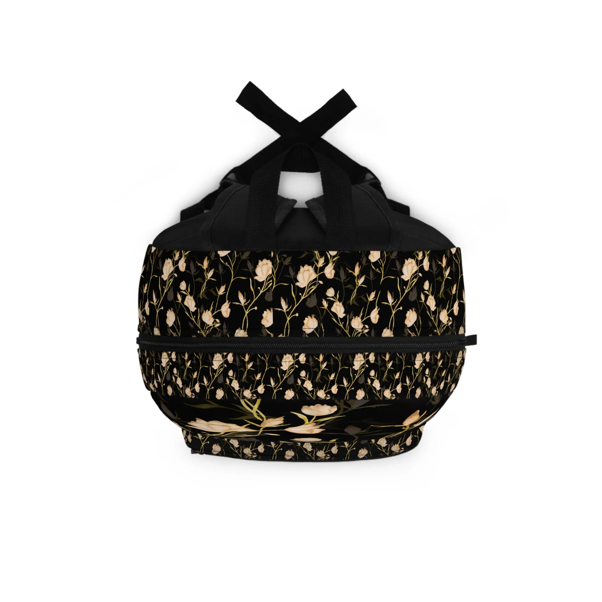 Eddy and Rita Women's Black Backpack with Cream Floral Design - Premium Designer Bag for Stylish Moms