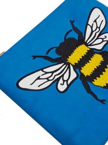 Embroidered Bee Clutch Bag