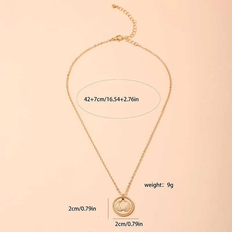European Elegance Coin Pendant Necklace - Exquisite Vintage Jewelry