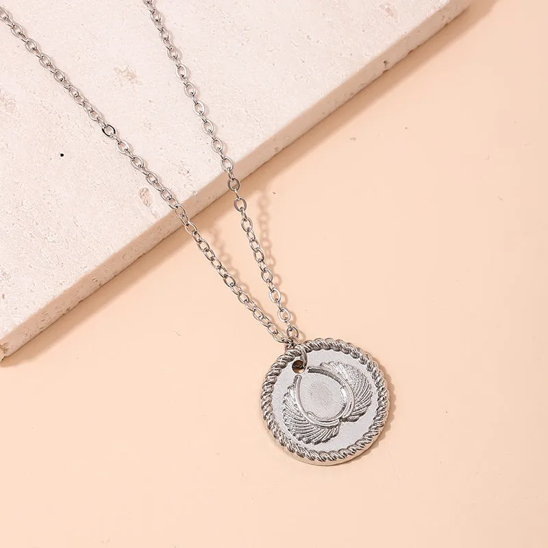 European Elegance Coin Pendant Necklace - Exquisite Vintage Jewelry