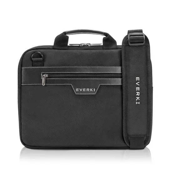 Everki Business Laptop Briefcase, Up to 14.1" with Premium Leather Handles and Accents, Memory Foam Protection, Trolley Handle Pass-through, 2-Way Shoulder Strap