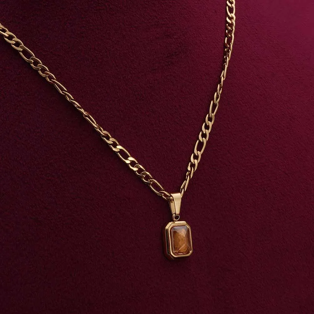 Everyday Exquisite Brown Stone Gold Necklace