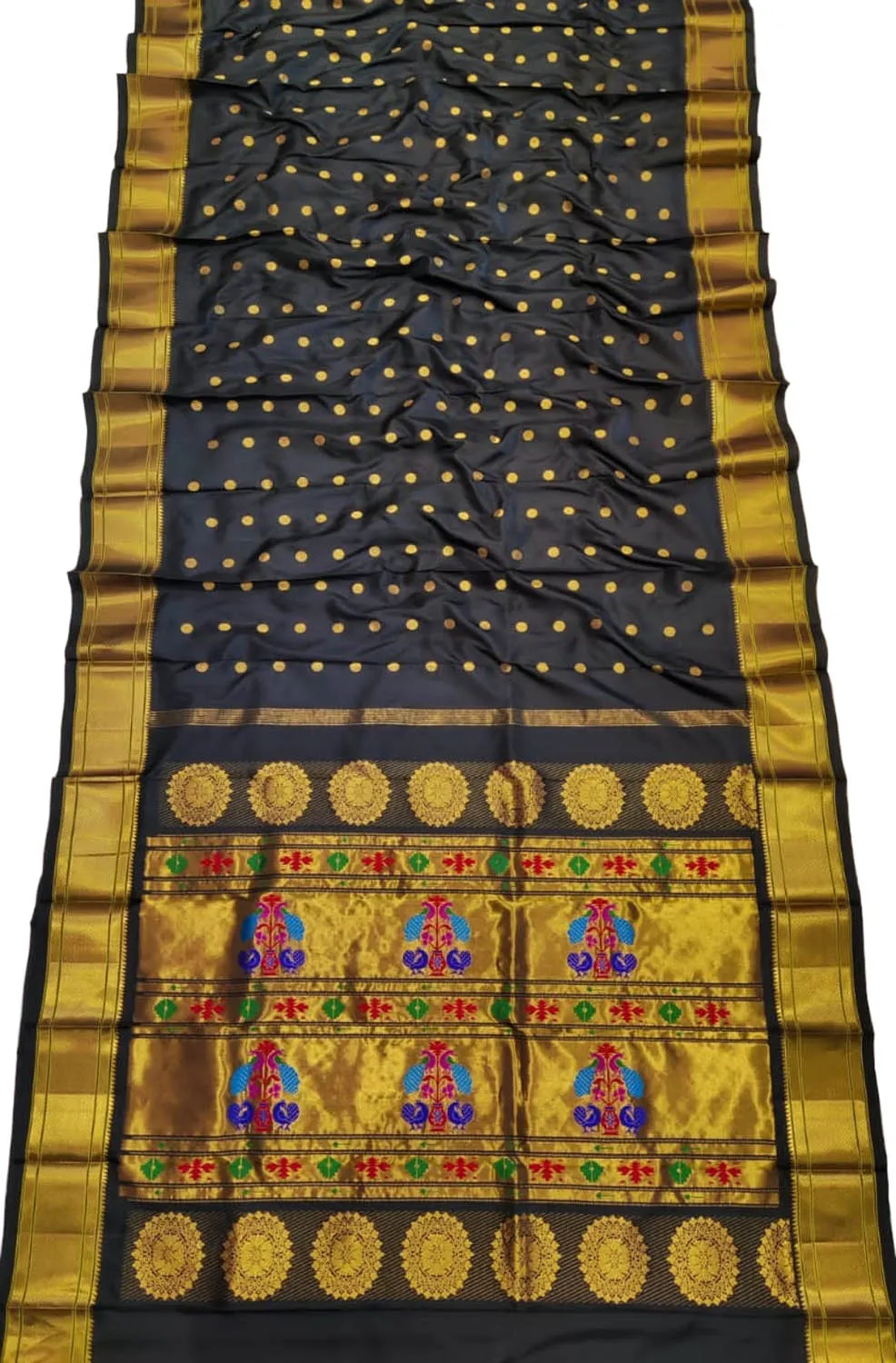 Exquisite Black Paithani Handloom Silk Saree
