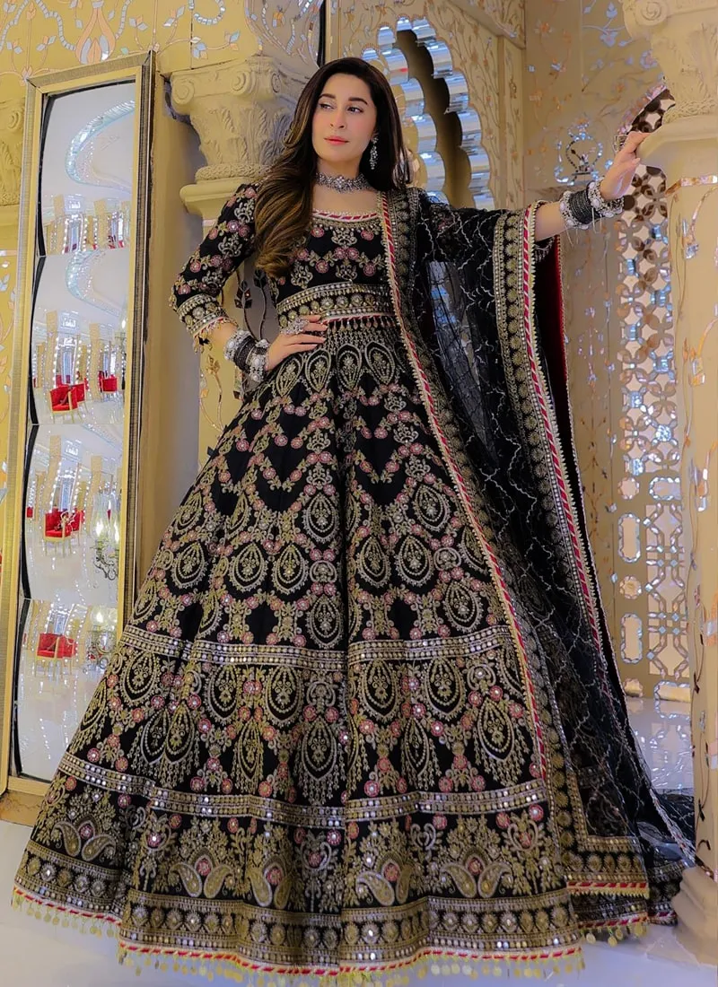 Exquisite Bridal Lehenga with Velvet Embroidery