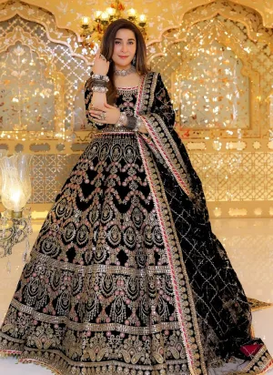 Exquisite Bridal Lehenga with Velvet Embroidery