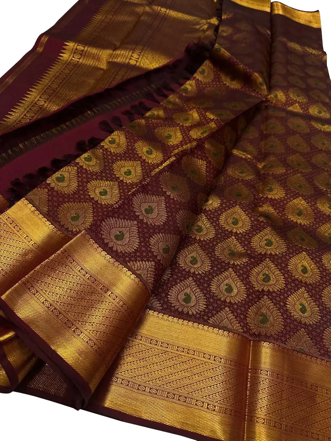 Exquisite Brown Kanjeevaram Pure Silk Saree