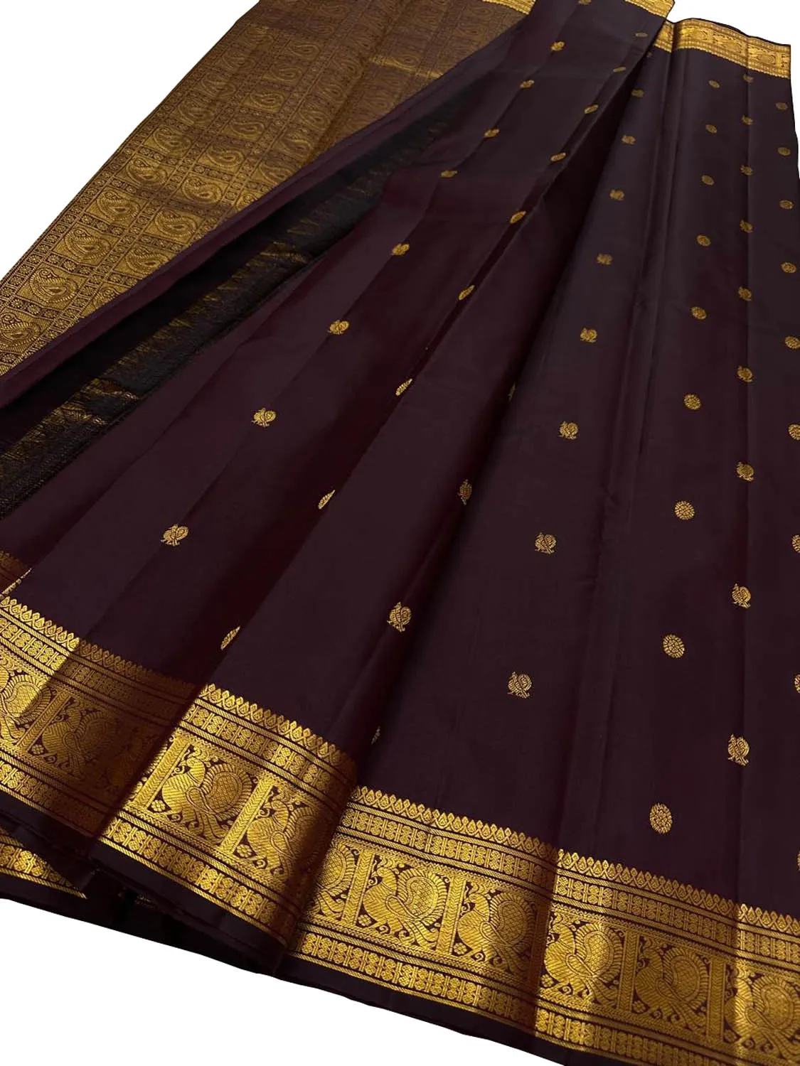 Exquisite Brown Kanjeevaram Silk Saree