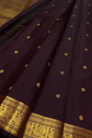Exquisite Brown Kanjeevaram Silk Saree