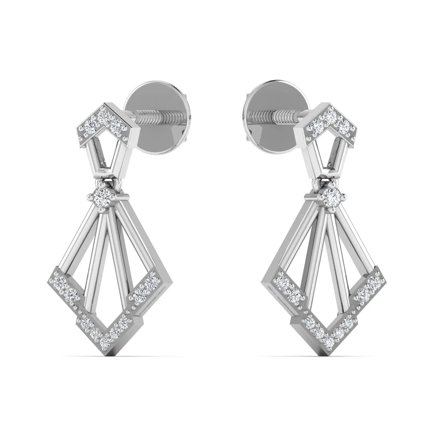 Exquisite Dangle Drops Silver Earrings