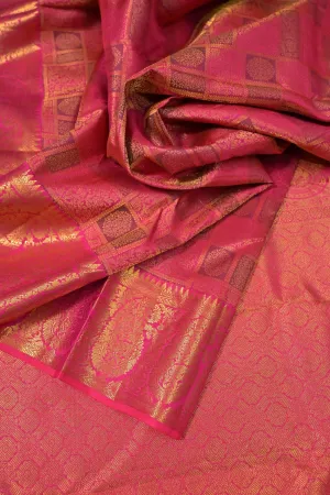 Exquisite Fuschia Magenta Brocade Kanjeevaram Saree