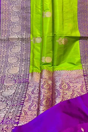 Exquisite Green Banarasi Handloom Silk Saree