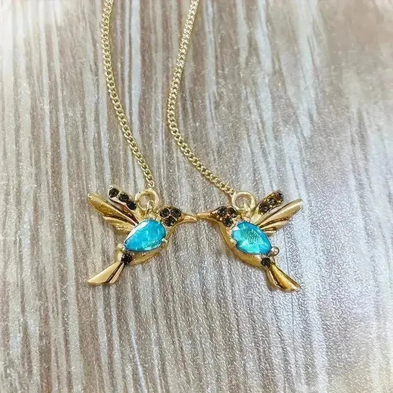 Exquisite Hummingbird Design Dangle Earrings