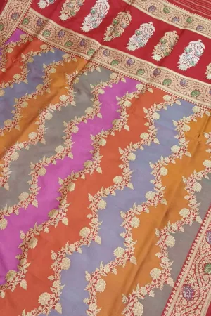 Exquisite Multicolor Banarasi Silk Rangkat Saree