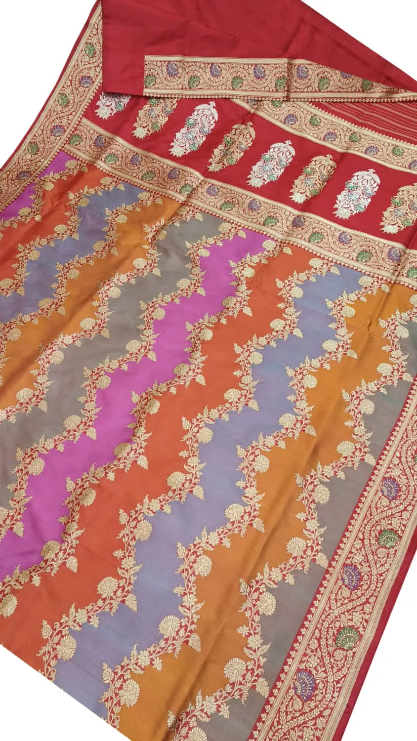 Exquisite Multicolor Banarasi Silk Rangkat Saree
