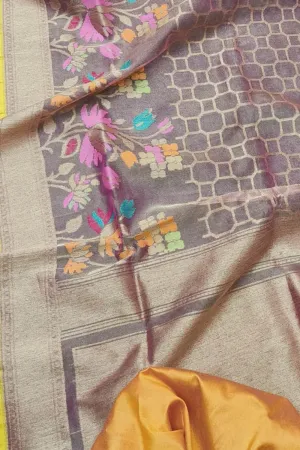 Exquisite Pink Banarasi Tissue Silk Saree