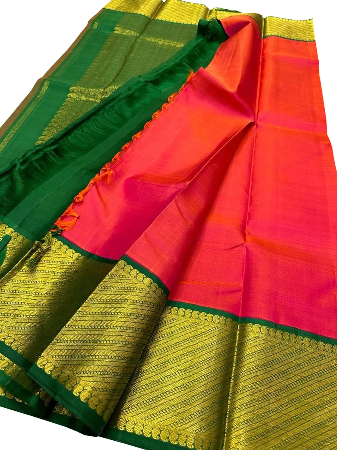 Exquisite Pink Kanjeevaram Handloom Silk Saree: Timeless Elegance