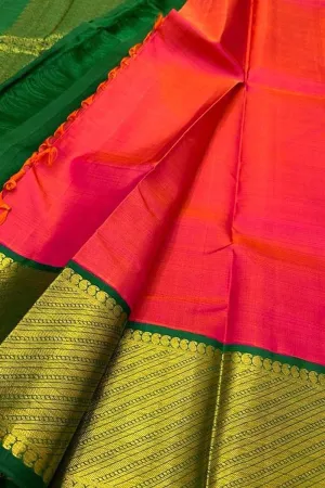 Exquisite Pink Kanjeevaram Handloom Silk Saree: Timeless Elegance