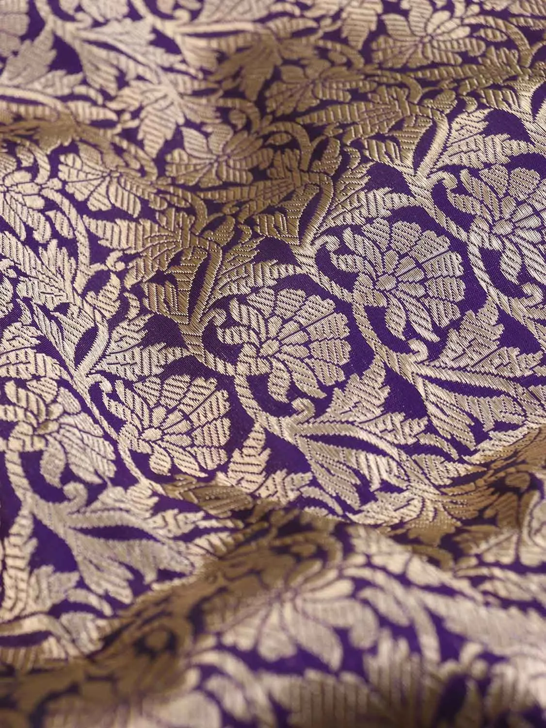 Exquisite Purple Banarasi Katan Silk Lehenga Set - Unstitched
