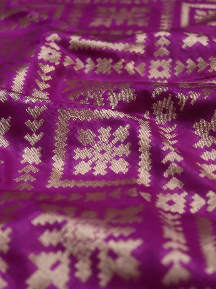 Exquisite Purple Banarasi Silk Fabric - 5 Meters