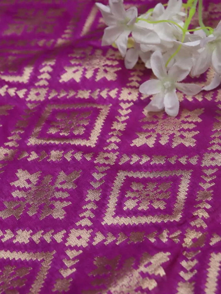 Exquisite Purple Banarasi Silk Fabric - 5 Meters