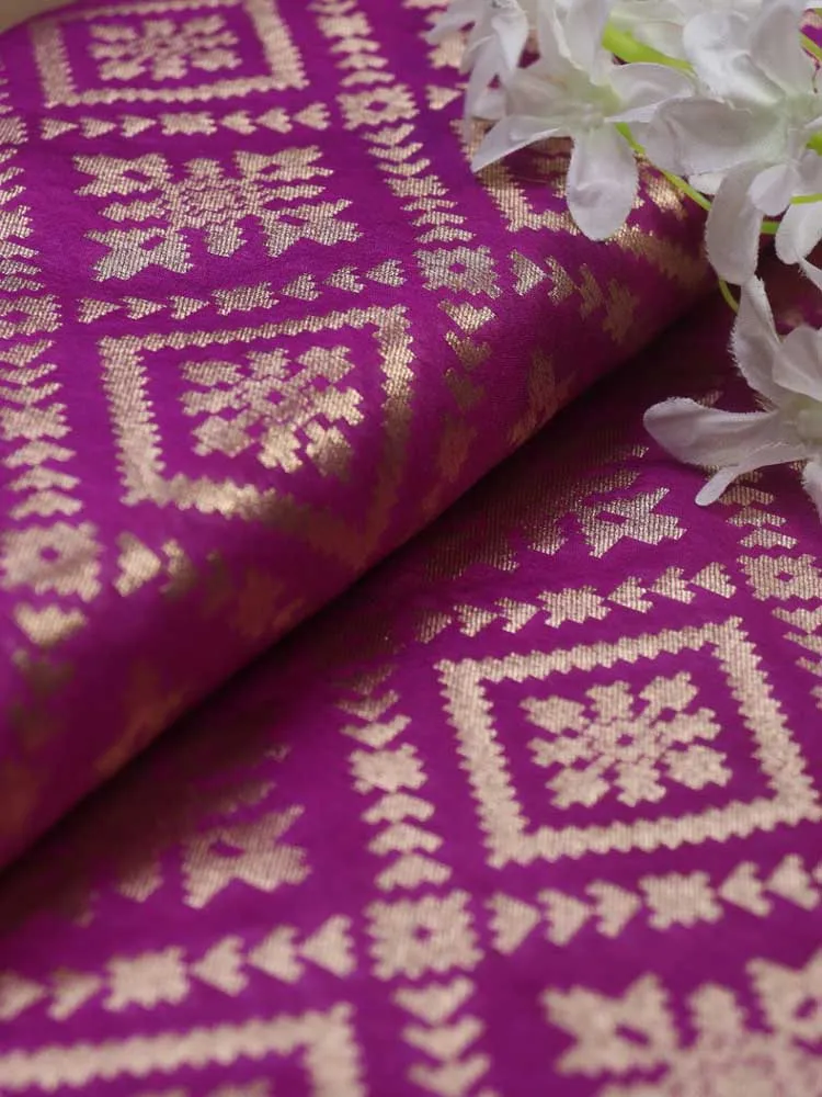 Exquisite Purple Banarasi Silk Fabric - 5 Meters