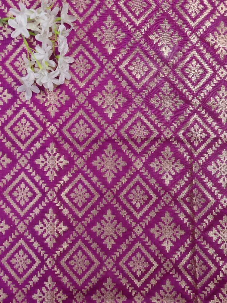 Exquisite Purple Banarasi Silk Fabric - 5 Meters