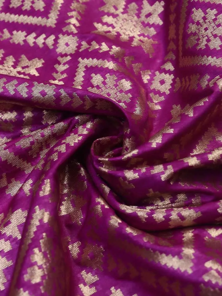 Exquisite Purple Banarasi Silk Fabric - 5 Meters
