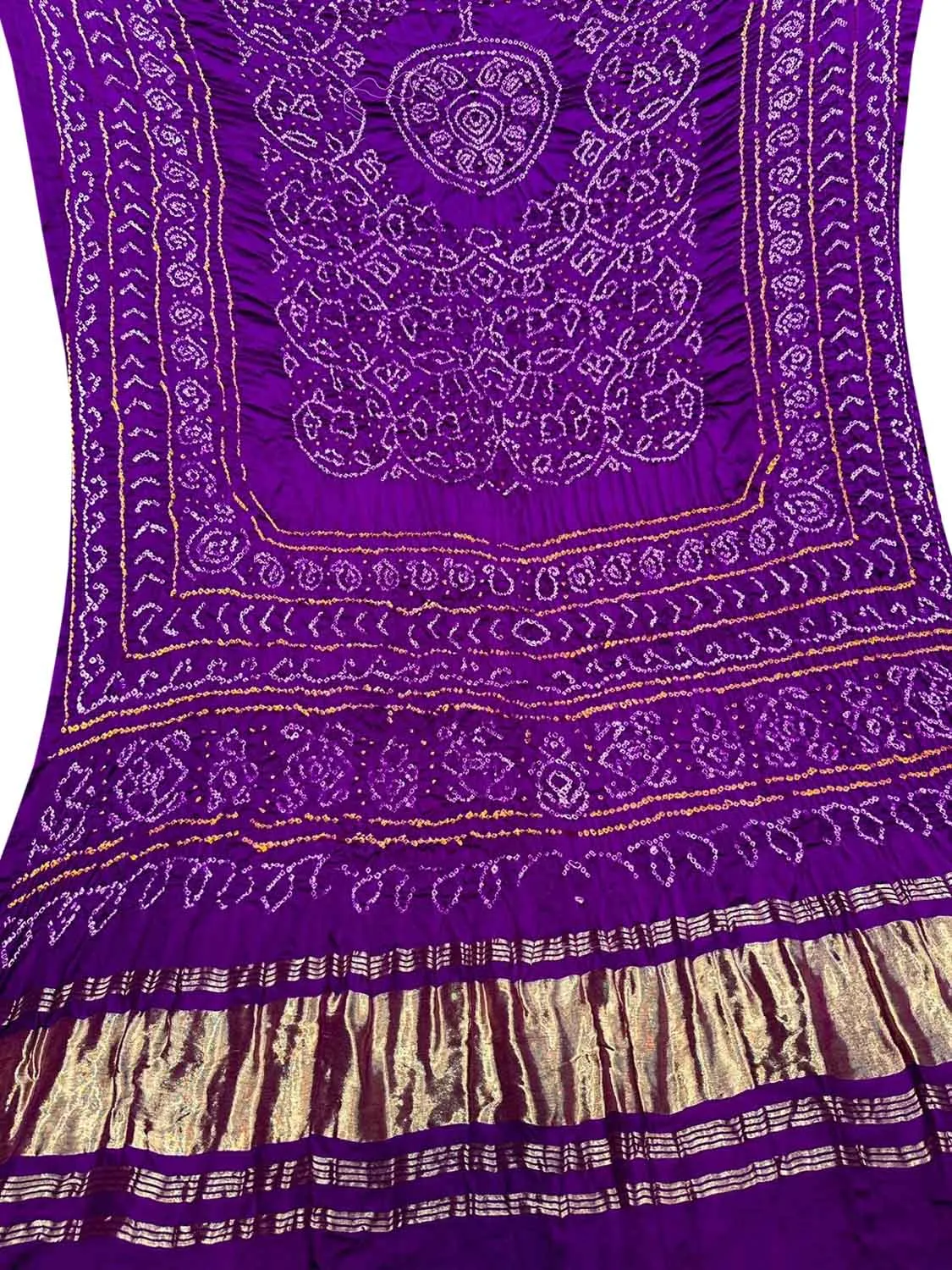 Exquisite Purple Bandhani Gajji Silk Dupatta