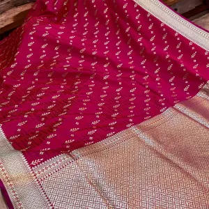 Exquisite Rani Pink Banarasi Silk Saree