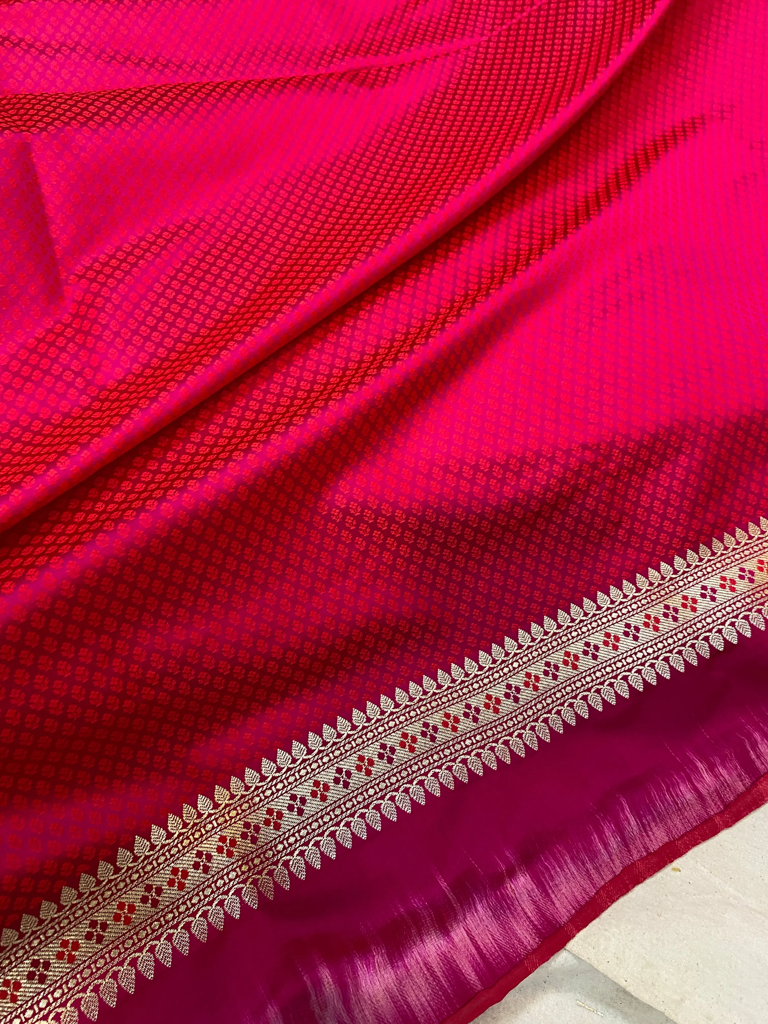 Exquisite Rani Pink Banarasi Silk Saree